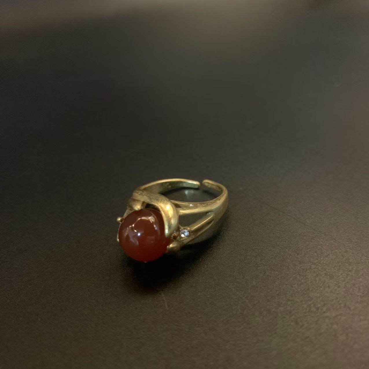 新款个性小众2025新中古经典时髦铜镀复古金高级感开口可调节红玛,饰品/流行首饰/时尚饰品新,戒指/指环,淘宝优惠券,粉丝福利购,淘宝优惠卷