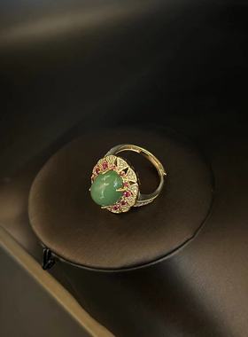 新款个性小众中古复古高级感水晶