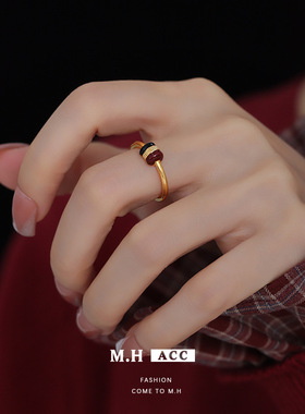 新款个性小众复古简约精致撞色滴