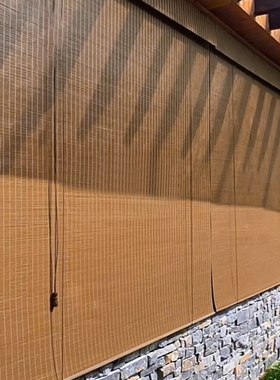 防水防霉竹帘卷帘阳台凉亭阳光房装饰户外专用窗帘日式禅意门帘