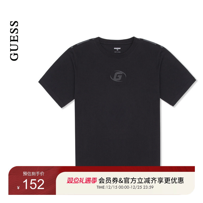 GUESS男女同款潮流条纹休闲百搭短袖T恤-Z5GI00I3Z14