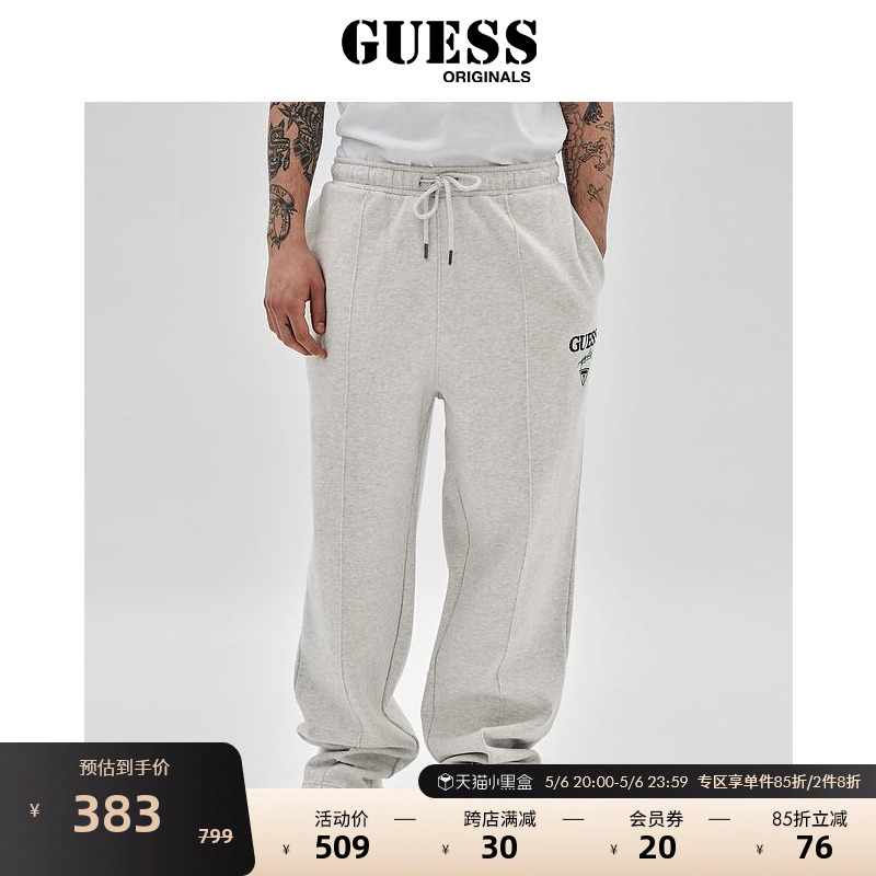 GUESS Originals 新款情侣款经典刺绣LOGO休闲裤-M3G