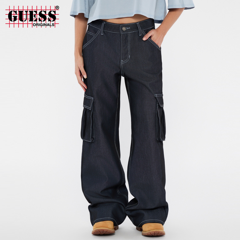 GUESSOriginals阔腿水洗牛仔裤