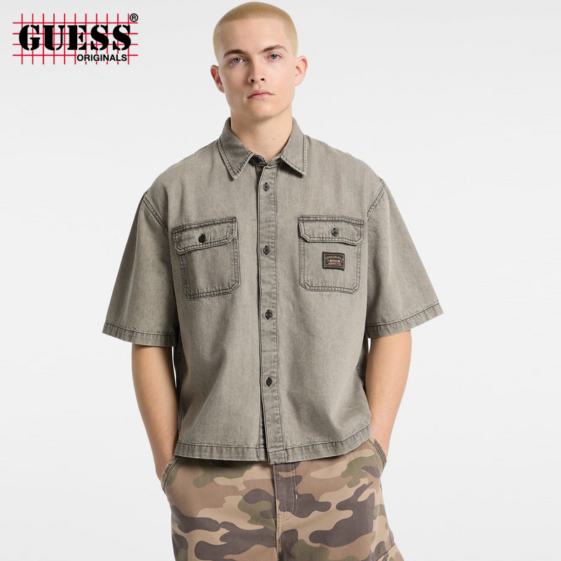 GUESS Originals25年新款夏季男士百搭牛仔衬衫外套-M5GH83D5OVA