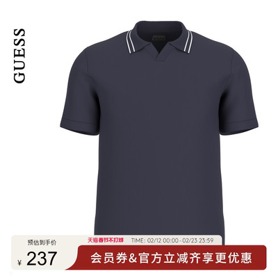 GUESS日常休闲翻领短袖T恤