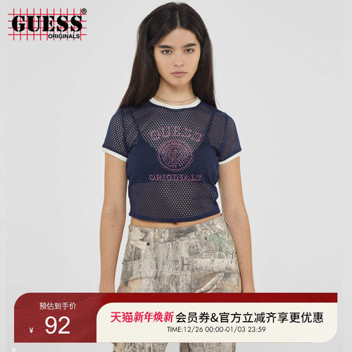 GUESSOriginals   女士透气网眼设计T恤-W4YP21KCCL0