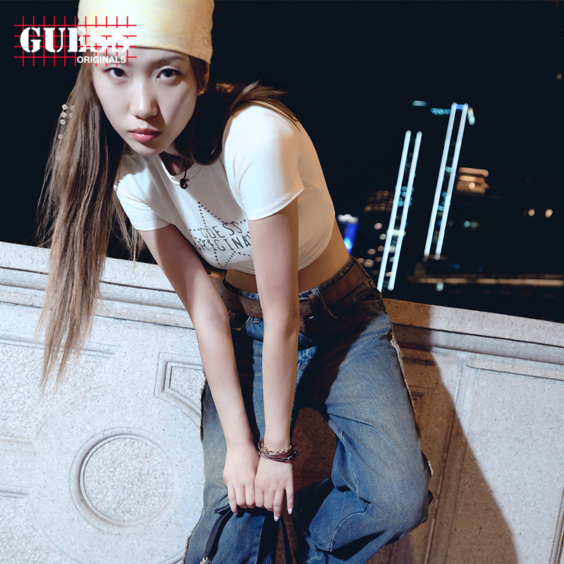 GUESSOriginals   女士logo款短袖T恤-W4YP23KA0Q1