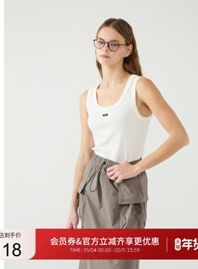 GUESS女士纯色简约百搭打底针织背心-W5PP74K2Q40