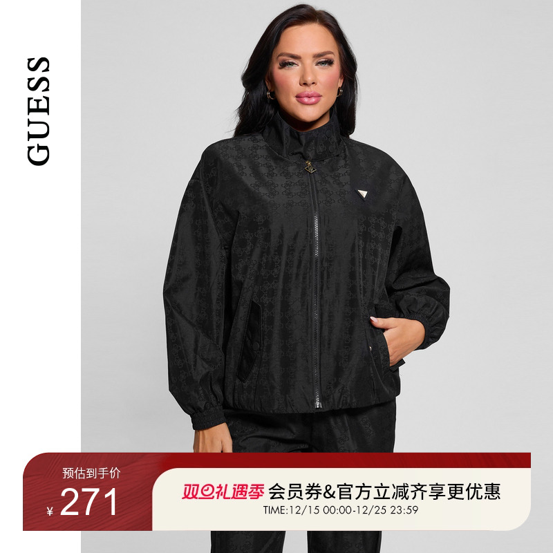 GUESS时尚印花立领短外套