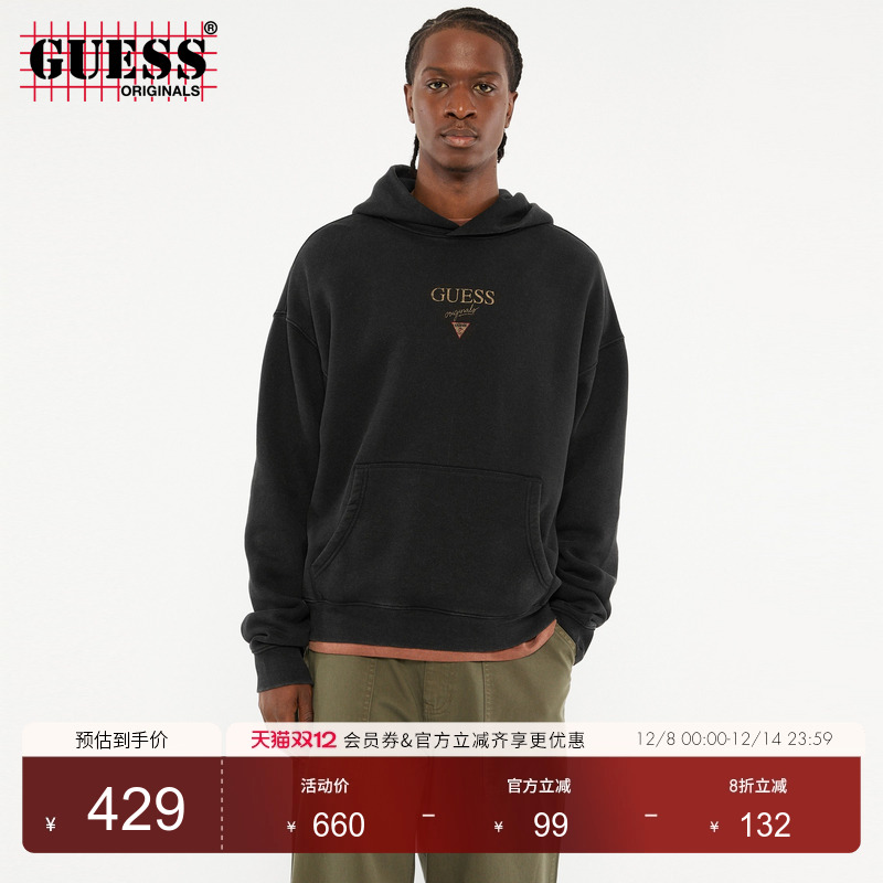 GUESSOriginals潮流logo连帽卫衣