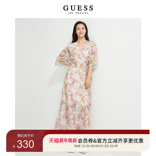 GUESS女士自然园艺法式 W2YK38WEPQ0 优雅气质显瘦碎花连衣裙