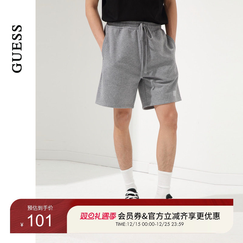 GUESS宽松印花休闲短裤-