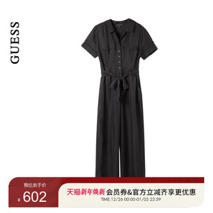 GUESS女士气质纯黑通勤款 W5GD97WH6E0 收腰连体裤