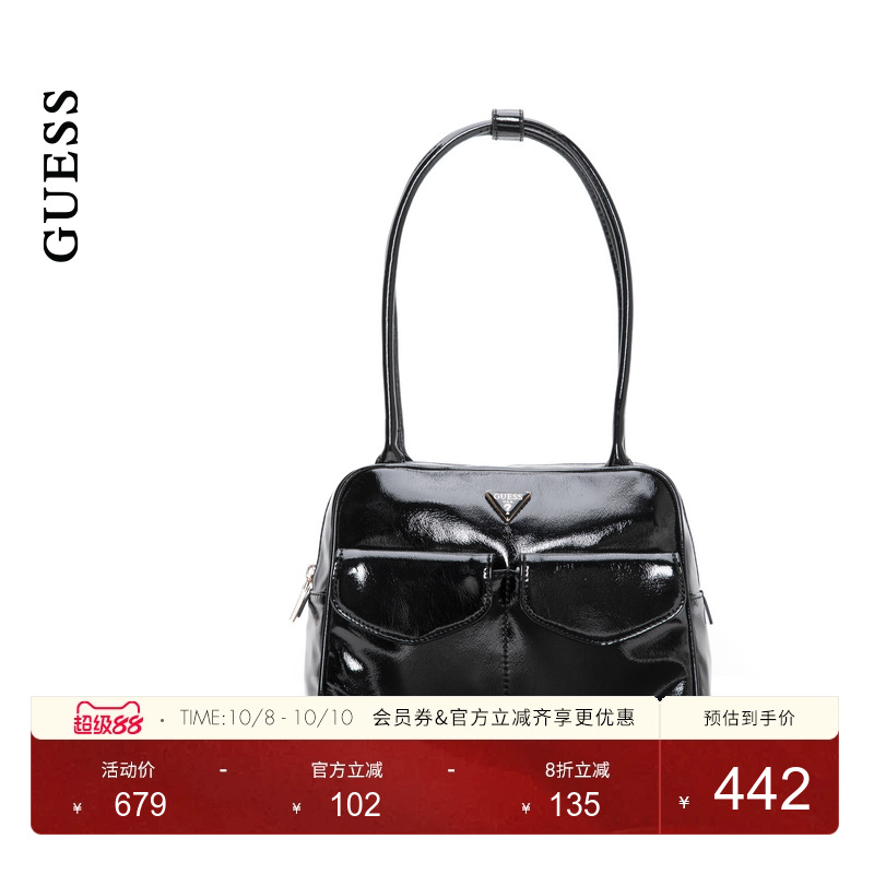 GUESS时尚皮面质感手提单肩包