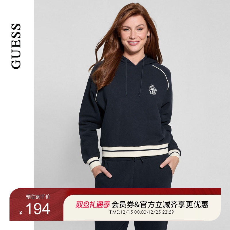 GUESS舒适连帽长袖卫衣