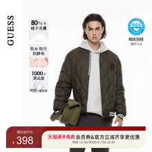 GUESS男士时尚休闲条纹撞色绗缝羽绒服-M4PN63W55R0