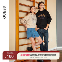 GUESS男女同款潮流豹纹加绒连帽卫衣-M4PP41K2Q40