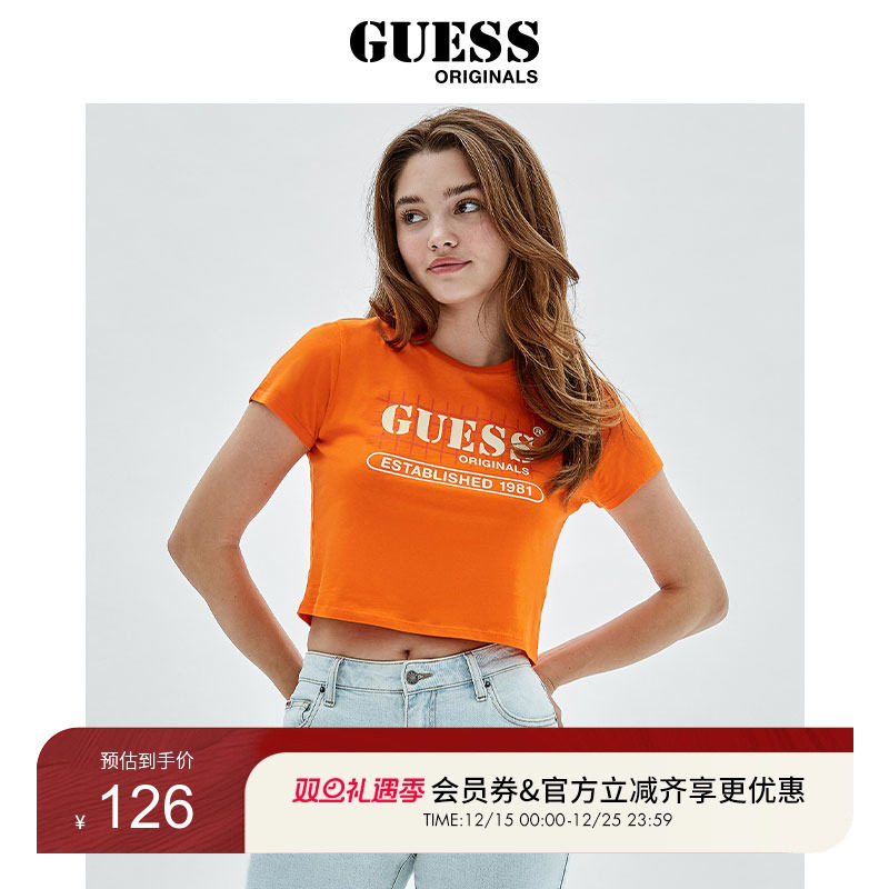 GUESS女士小清新印花短袖