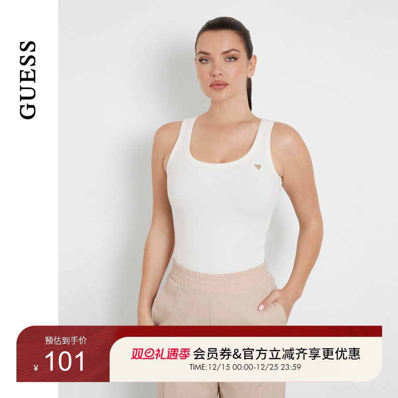 GUESS女士纯色百搭简约修身款工字背心-V4YP06K8RT2