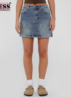 GUESSOriginals  女士百搭拼接牛仔半身裙-W4GG53D4ON1