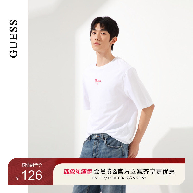 GUESS多巴胺多色经典设计短袖T恤