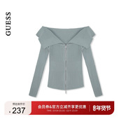 GUESS女士气质淑女风一字肩毛针织衫 W4YR56Z2UK0