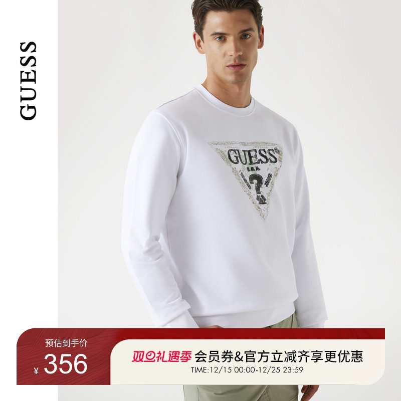 GUESS25年新款早秋男士简约圆领日常舒适时尚休闲T恤-M5YQ05K68I4