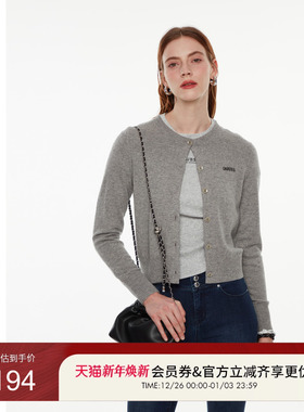 GUESS女士修身百搭针织羊毛羊绒外套-W4PR1RZ0W90