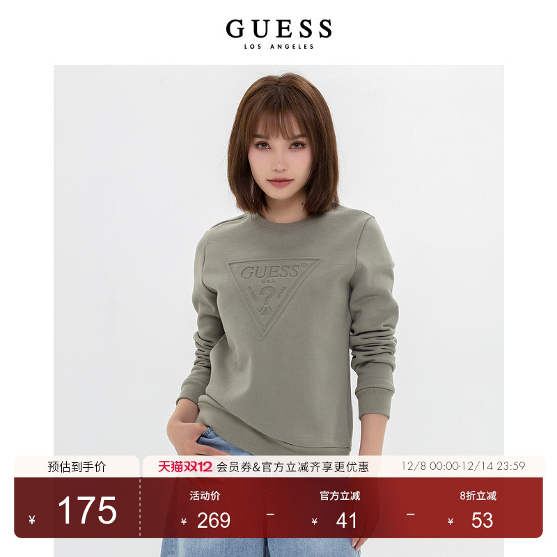 GUESS休闲时尚宽松圆领卫衣