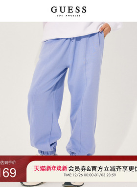 GUESS女士基础款束脚休闲运动卫裤-W1PQ29KB5G0