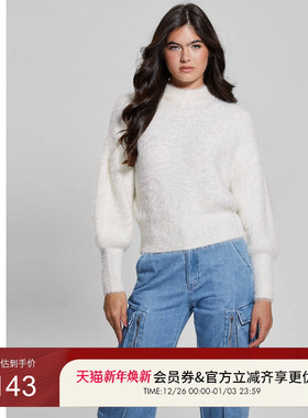 GUESS女士舒适时尚简约风纯色毛针织衫-W4BR25Z3BH0