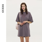 T恤连衣裙 GUESS 镶钻圆领短袖 款 W3PK1SK2Q40 女士经典