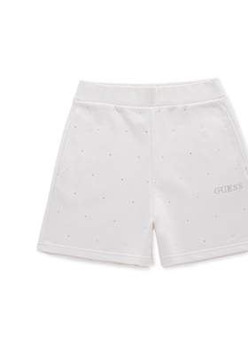 GUESS女士时尚水钻点缀纯色休闲短裤-V5RD03KCLJ0