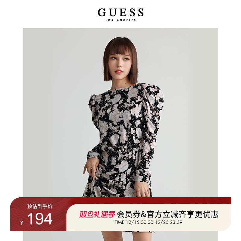 GUESS新款港风复古连衣裙