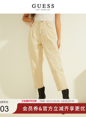 GUESS简约通勤潮流宽松休闲牛仔长裤女裤-Q1FN07W55R9