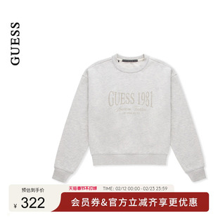 GUESS女士简约款通勤百搭经典落肩袖卫衣-MP1K7442