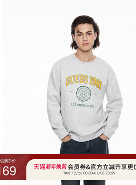 GUESS男女同款通勤百搭圆领加绒套头卫衣-MO4K9461