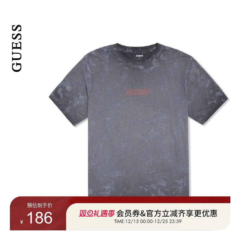 GUESS男女同款休闲潮流花色短袖圆领T恤-Z5GI01I3Z14