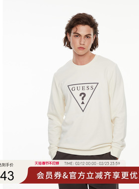 GUESS男士经典三角logo撞色长袖卫衣-X4PP32K2Q40