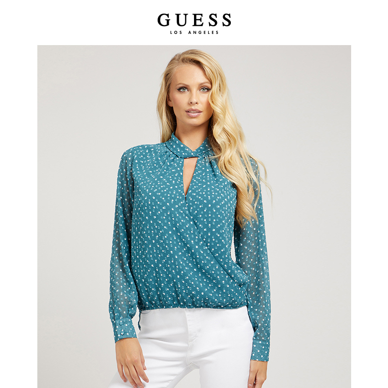 经典百搭雪纺圆点不规则衬衫