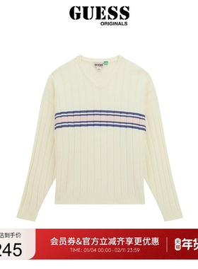 GUESSOriginals  女士条纹撞色长袖针织衫-W4GR06Z2YL1