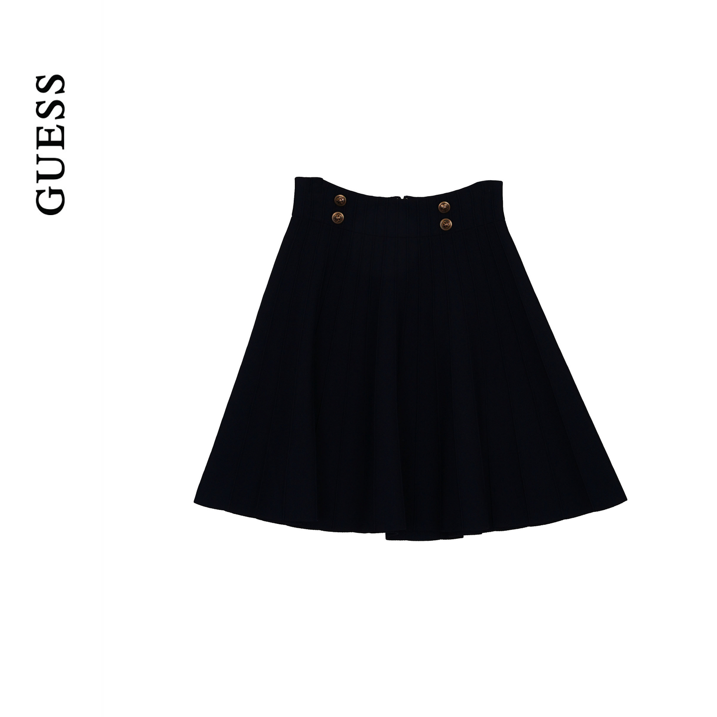 GUESS25年新款早秋女士高腰A字版型时尚百褶裙短裙-W5YD65Z0130