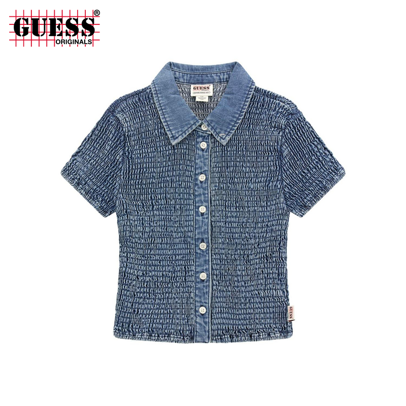 GUESSOriginals   女士松紧牛仔衬衫-W4YG63D5960