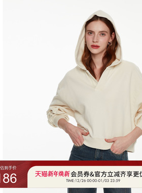 GUESS女士背后镶钻logo连帽短款卫衣-W4PP79K2Q45