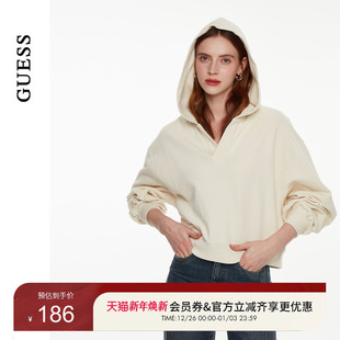 GUESS女士背后镶钻logo连帽短款 W4PP79K2Q45 卫衣