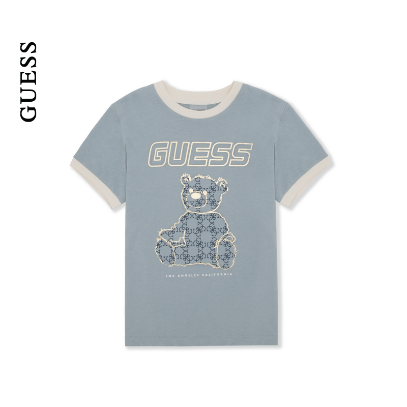 GUESS百搭可爱小熊纯棉短袖T恤