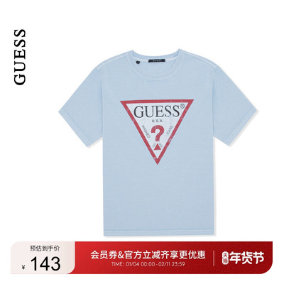 GUESS男女同款logo百搭青春多巴胺短袖T恤-MP2K9421K