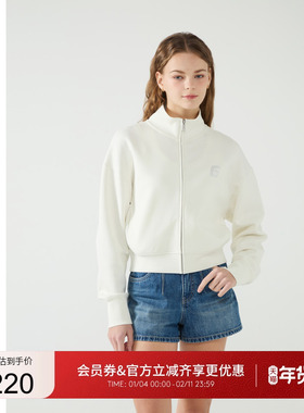 GUESS女士纯色简约日常休闲高领外套-W5PP93K2Q40