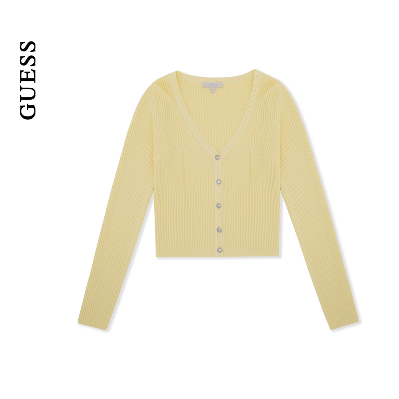 GUESS时尚莫兰迪色百搭针织开衫