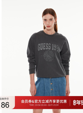 GUESS男女同款潮流字母图案圆领套头卫衣-MO3K9442K
